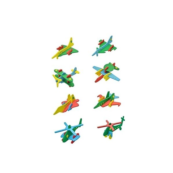 Toyvian 16 Pièces Scie Sauteuse Jouets Déveil Casse-tête davion 3D Puzzle Meubles