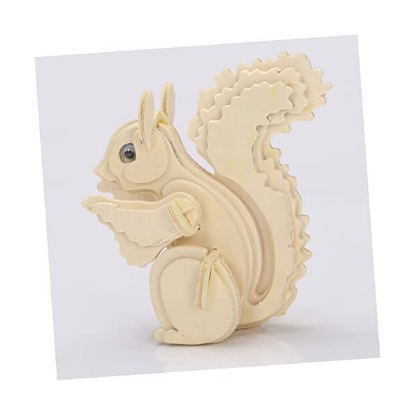 Toyvian - Modèle Puzzle D Énigmes 3D 3Pcs Jigsaw Puzzle Toy for Handmade Plaything Pattern Kids Squirrel Children Model Craft