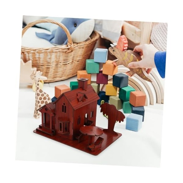 ERINGOGO 1Pc 3D Maison Puzzle Bricolage Modèle Kit De Construction Puzzles Jouets De Construction 3D Maison Puzzle Tige Éduca