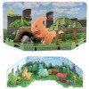 HALFTOYS Puzzle 3D dinosaure avec aimants et dioramas en papier, blocs de construction à démonter pour enfants de 3 ans