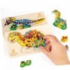 Abaodam 3 Ensembles Dinosaure 3D Puzzle Décoration De Bureau Décor pour Bureau Jouets en Blocs De Bois Jouets De Puzzle pour 