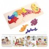 Toddmomy Blocs De Construction De Puzzle Casse-tête en Bois 3D Puzzle Animaux en Bois Puzzle Cubes en Bois Puzzle en Forme De