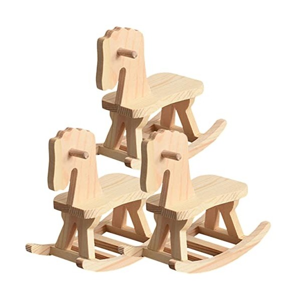 TOYANDONA Scie Sauteuse 3 Sets DIY Toy Wooden Horse Toy for Boy Model Building Kits 3D Puzzle Assembly Toy Wood Birthday Pres