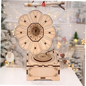 Toyvian 1 Jeu Boîte à Musique Bricolage Artisanat De Gramophone Vintage Modèle Dassemblage Jouet Modèle Bricolage Casse-tête