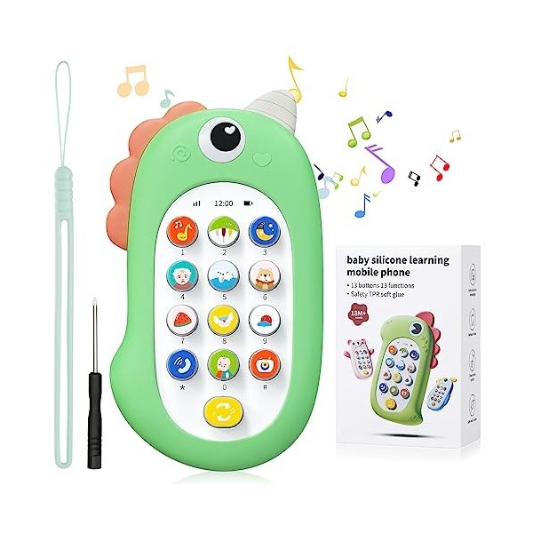 Aolso Jouet de Téléphone Portable pour Bébé, Téléphone éducatif Multifonction, Téléphone Portable Musical éducatif, Téléphone