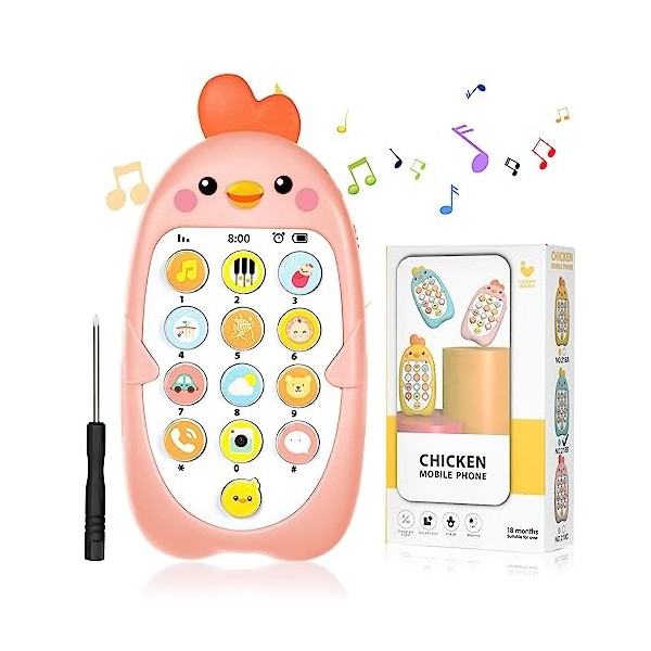 Aolso Jouet de Téléphone Portable pour Bébé, Téléphone éducatif Multifonction, Téléphone Portable Musical éducatif, Téléphone