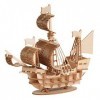 MILISTEN 1 Jeu 3d Ancien Puzzle Voilier Puzzles 3d Casse-tête De Bateau Passe-temps Bois Artisanat Construction Modèle Jouets