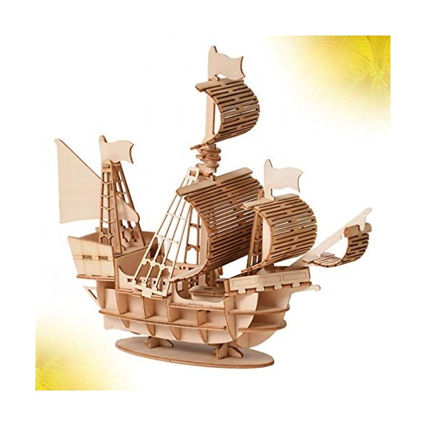 MILISTEN 1 Jeu 3d Ancien Puzzle Voilier Puzzles 3d Casse-tête De Bateau Passe-temps Bois Artisanat Construction Modèle Jouets