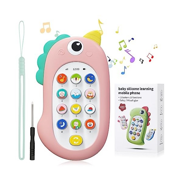 Aolso Jouet de Téléphone Portable pour Bébé, Téléphone éducatif Multifonction, Téléphone Portable Musical éducatif, Téléphone