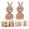 TOYANDONA 2 Pièces Casse-tête Animaux 3D Figurine De Lapin en Bois Casse-tête De La Tige Animaux Assemblés Figurine Puzzle en