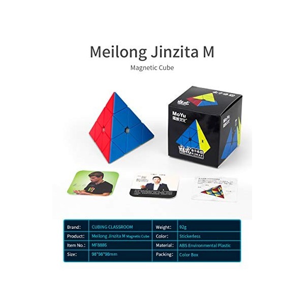 FunnyGoo MoYu MoFangJiaoShi Cubing Classroom MeiLong 3x3 Pyraminx M Triangle Pyramid Magic Cube M Version Cube Stickerless