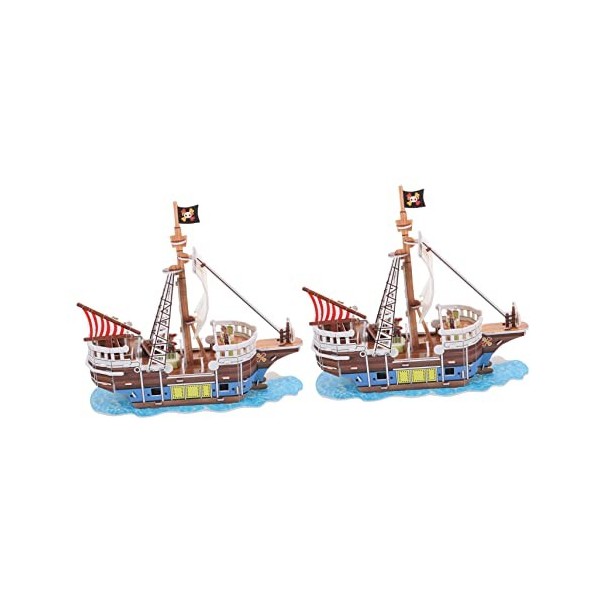 TOYANDONA 2 Ensembles Casse-tête du Bateau Pirate Jeu De Puzzle Modèle De Voilier Casse-tête De Bateau Pirate Maquettes De Ba