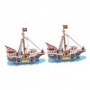 TOYANDONA 2 Ensembles Casse-tête du Bateau Pirate Jeu De Puzzle Modèle De Voilier Casse-tête De Bateau Pirate Maquettes De Ba