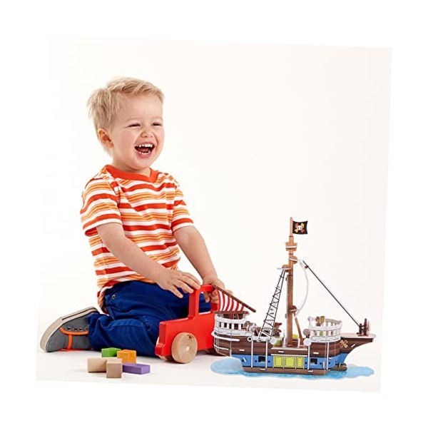 TOYANDONA 2 Ensembles Casse-tête du Bateau Pirate Jeu De Puzzle Modèle De Voilier Casse-tête De Bateau Pirate Maquettes De Ba