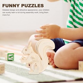 ibasenice 2 Pièces Modèle Dassemblage Manuel Casse-tête des Animaux De La Forêt Puzzles d pour Les Enfants Jouets De Puzzle 