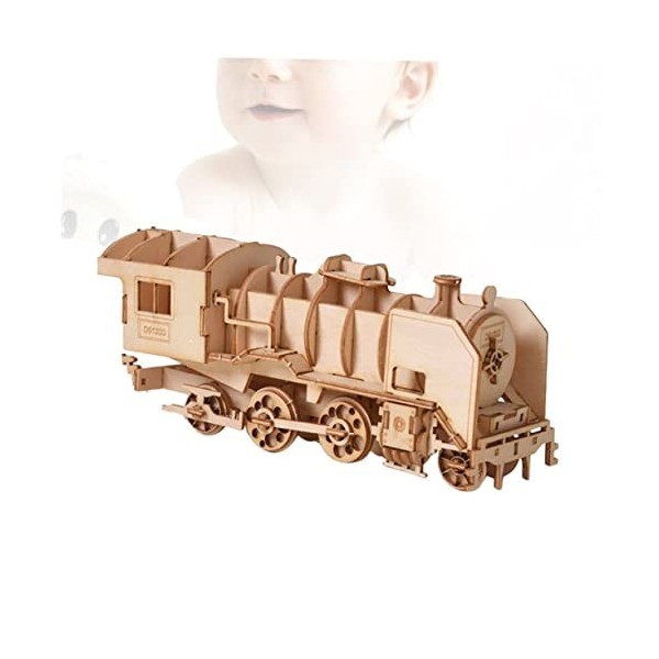 ibasenice 1 Pc Cadeau De Locomotive Train Bricolage Modèle Kit De Trains Miniatures Casse-tête De Train Classique Train Puzzl