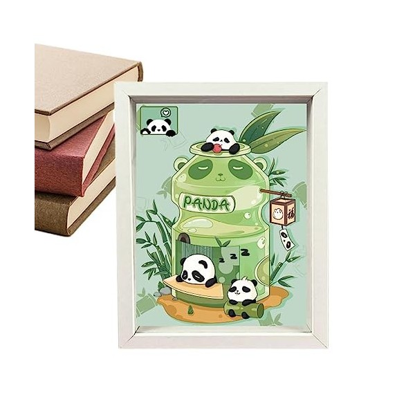 LINGJIONG Puzzle panda pour adulte, jeu éducatif 3D | Cadre photo, jeux panda, la maison pour mur, fenêtre pour garçons et fi