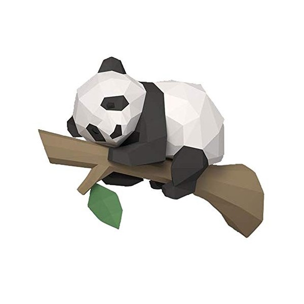 Melitt 3D Animal Papier Modèle Panda Géométrique pour la Culture de la Maison Décoration Murale Jouet Enfants Éducatif A