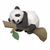 Melitt 3D Animal Papier Modèle Panda Géométrique pour la Culture de la Maison Décoration Murale Jouet Enfants Éducatif A