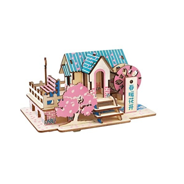 Toyvian Maison De Puzzles 3D Puzzle Dassemblage De Jouets De Maison Château 3D Simule Château Rose Bricolage Simule Maison a