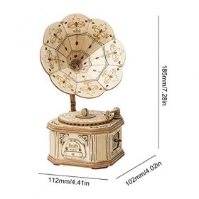 Topaty Puzzle en Bois pour Enfants, Gramophone 3D Puzzles Bricolage Blocs Construction Modernes Jeux Éducatifs - Pièces Puzzl