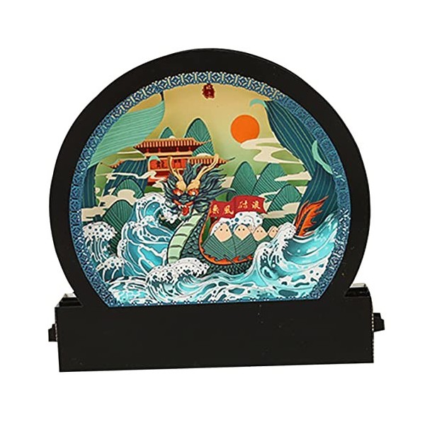 Toyvian Casse-tête en Papier 3D Jeu De Casse-tête Jouet De Puzzle en Papier pour Enfants Casse-tête Modèle De Bateau Dragon P