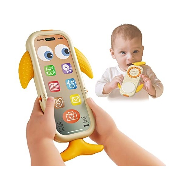 TUMAMA Jouet Téléphone Bébé,Rechargeable Téléphone Enfant 18 Mois Jouet Téléphone Baleine avec Sons, Chiffres et Lumières Beb