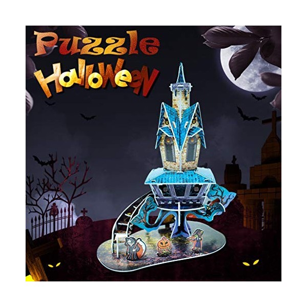 TRHEDL Halloween Modèle de Papier château Cadeau Puzzle en Trois Dimensions Puzzle 3D nouveauté Jouet drôle Fille De 2 Ans A