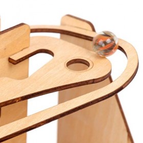 Staccatory DIY 3D Puzzle MéCanique Run ModèLe Pinball Up la Stairs Woodcraft Assembly Kits Puzzle Game Gear Drive Boy Gift