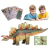 BIOTAT Jouet Dinosaure 3D - Jumbo 3D Paper Dinosaurs Puzzles,Kit de modèle de Puzzle Facile et Portable Projets de Tige de Ca