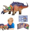 BIOTAT Jouet Dinosaure 3D - Jumbo 3D Paper Dinosaurs Puzzles,Kit de modèle de Puzzle Facile et Portable Projets de Tige de Ca