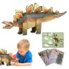 BIOTAT Puzzle Dinosaure,Jumbo 3D Paper Dinosaurs Puzzles - 3 Carton Dinosaures Assortis kit Bricolage Cadeau danniversaire B