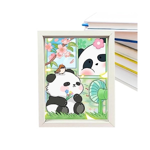 manchas Panda Puzzles Adultes, Puzzle pour Enfants en 3D, Cadre Photo, Jeux Panda, Décoration Murale, Fenêtre pour Garçons et