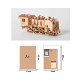 Milisten 1 Jeu Puzzle Train en Bois Modèle De Train en Bois Casse-tête De Bloc Énigmes Mécaniques Voitures Modèles Casse-tête