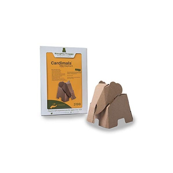 Cardimals Ellie Elephant Kit de cartes pour enfants en carton 3D pour construire et décorer