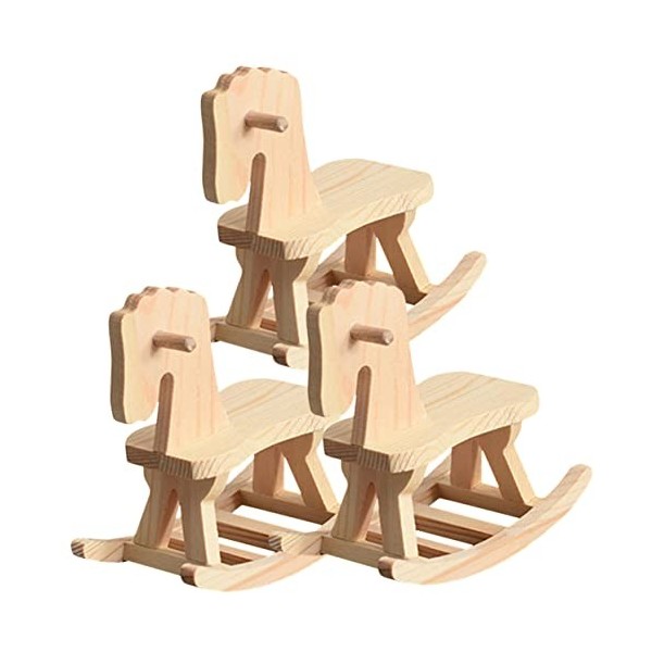 ibasenice 2 Ensembles Cheval en Bois Jouet Bricolage Modèle Dartisanat en Bois Puzzles en Bois pour Enfants Puzzles pour Enf