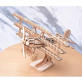 EXCEART Cutainspourchambre Jouets Éducatifs Puzzles Davions 3D Modèle Biplan Décor De Table Ornement Davion en Kit De Modèle 