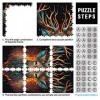 Puzzles pour Adultes 1000 Cerf Feu Eau Puzzle pour Adultes Puzzles en Carton Activités Amusantes à la Maison, Cadeau dannive