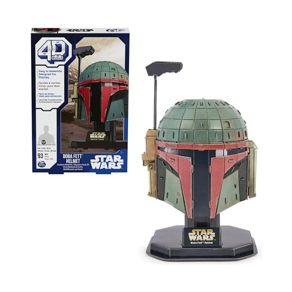 4D BUILD - Puzzle 3D STAR WARS - Maquette Star Wars 93 Pièces - Casque Boba Fett Inspiré Saga - Puzzle Adulte - Jeu de Constr