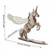 GuDoQi Puzzle 3D Bois, Puzzle DIY Licorne, Maquette en Bois a Construire pour Adulte, Jouet dAssemblage Bricolage, Kit Const