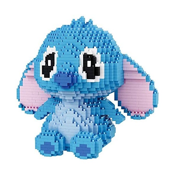 QSSQ Stitch Dessin Animé Mini Building Blocks Ensembles DIY 3D Modèle Bâtiment Assemblez Jouet pour Adolescents Et Adultes, P