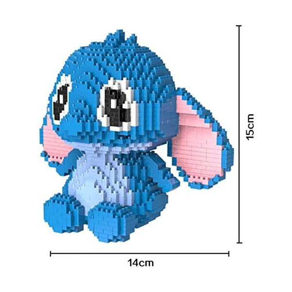 QSSQ Stitch Dessin Animé Mini Building Blocks Ensembles DIY 3D Modèle Bâtiment Assemblez Jouet pour Adolescents Et Adultes, P