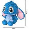 QSSQ Stitch Dessin Animé Mini Building Blocks Ensembles DIY 3D Modèle Bâtiment Assemblez Jouet pour Adolescents Et Adultes, P