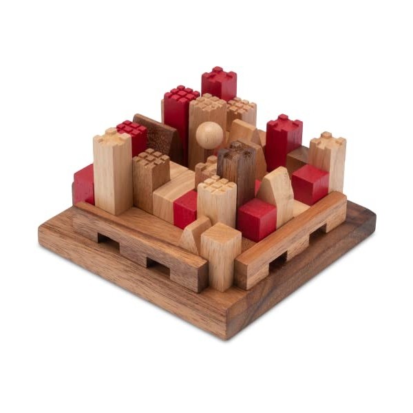 LOGOPLAY Château Puzzle 3D - Jeu de réflexion - Jeu dénigmes - Jeu de Patience - Jeu de logique en Bois avec de Nombreuses V