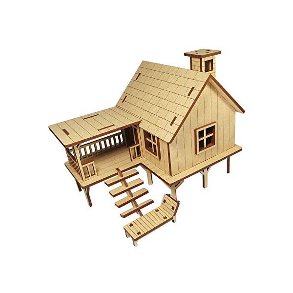 StonKraft Puzzle en Bois 3D Beach House - Décoration intérieure, Jeu de Construction, Kit de modélisation, Projet Scolaire - 