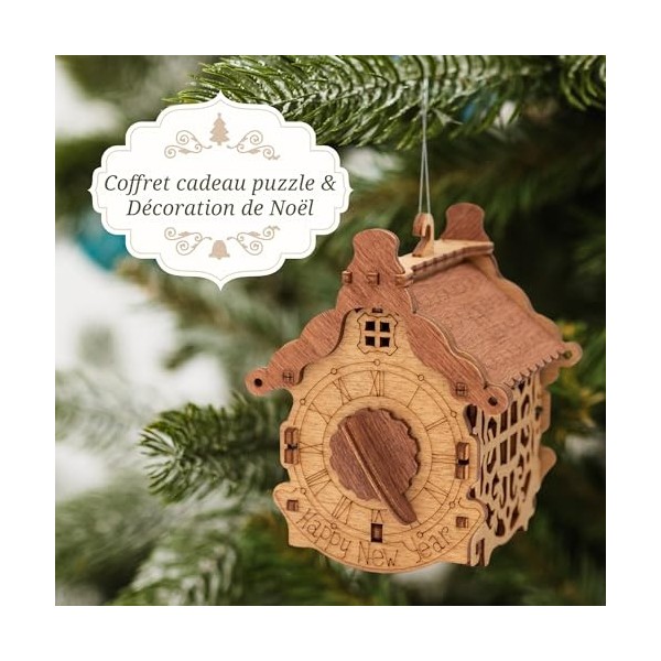 iDventure Boîte à Puzzle Happy New Year - boîte au trésor - Puzzle en Bois 3D - Cadeau du Nouvel an - Cadeau Homme Original -