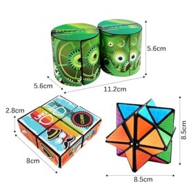 ZHUGULIALI 3 pièces Cube Magique de Couleur 2 en 1 Cube Magique du Ciel étoilé Cube Infini Magic pour Enfants et Adultes Tran