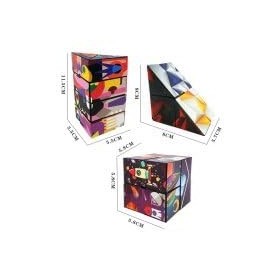 ZHUGULIALI 3 pièces Cube Magique de Couleur 2 en 1 Cube Magique du Ciel étoilé Cube Infini Magic pour Enfants et Adultes Tran