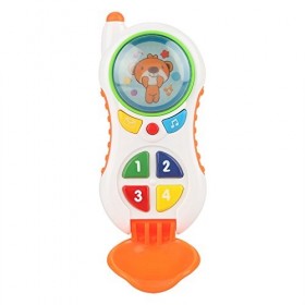 Téléphone jouet, jouet de téléphone portable pour bébé avec appel téléphonique sonore et lumineux pour enfant à partir de 12 