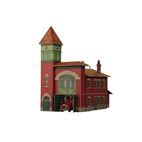 Keranova keranova319 échelle 1 : 87 x 10 x 17 x 18 cm Papier Clever Collection de Bâtiments Fire Station Puzzle 3D